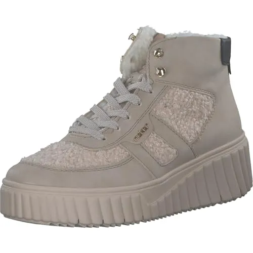 Rieker Stiefelette aus Kunstleder - Wanderschuhe mit kuscheligem Warmfutter, ideal für kalte Tage. Der modische Schnürboot bietet einen trendigen Look und gute Griffigkeit dank der markanten Plateausohle.