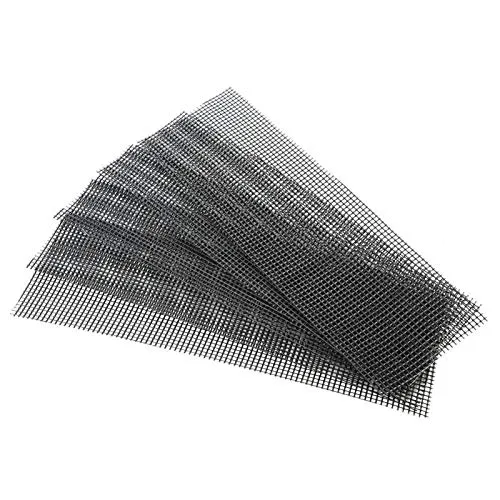 Buachois 5 Stück Blumentopf Mesh Pad Schwarz 30 x 10 cm Quadrat Kunststoff Bonsai Bottom Drainage Gitter Untersetzer Loch Matte für Verhindern Boden Verlust