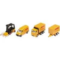 SUPER Geschenkset DHL, Modellfahrzeug - Detailgetreues Modellfahrzeug für Kinder ab 36 Monaten, ideal für kreatives Spielen und Sammeln. Hochwertige Verarbeitung und ansprechendes Design.