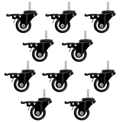 SCHMIDT systemprofile 10x Lenkrolle mit Bremse M8 - 360° Schwenkrolle für optimale Stabilität, robust und ideal für Werkstatt und Industrie
