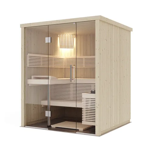 Harvia Panorama Mini Elementsauna aus Fichte – Saunakabine 173x159x201 cm - Die Harvia Panorama Mini Elementsauna bietet ein modernes Design und gemütliche Entspannung für Ihr Zuhause. Ideal für unvergessliche Wellnessmomente.