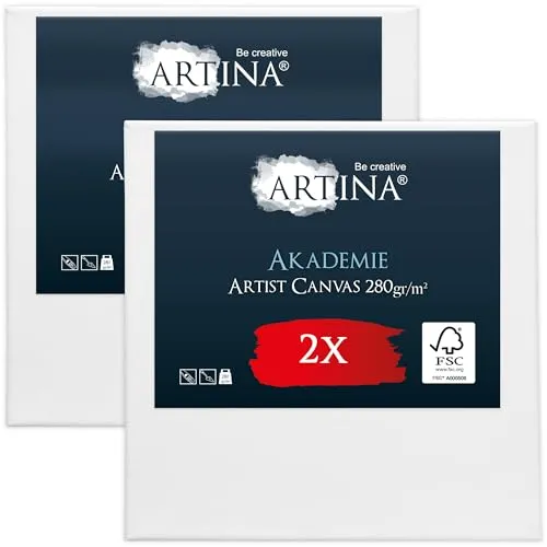 Artina 2er FSC® Set bespannte Keilrahmen Leinwände zum Bemalen