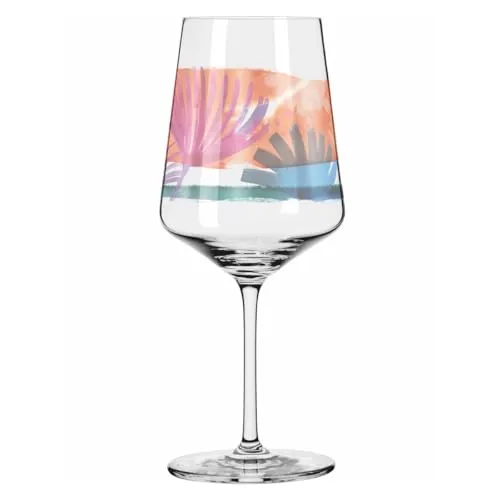 RITZENHOFF 2841010 Aperitifglas 500 ml - Serie Sommerrausch Nr. 10 mit farbenfrohem Aquarellmotiv - Made in Germany, Orange, Lila