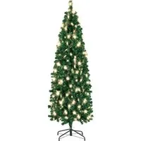 TecTake Künstlicher Weihnachtsbaum Comet 150 cm mit Lichterkette - Künstlicher Weihnachtsbaum in naturgetreuer Optik mit 562 Spitzen, inklusive langer LED-Lichterkette und 8 Lichtmodi für stimmungsvolle Weihnachtsatmosphäre. Pflegeleicht und einfach aufzubauen.