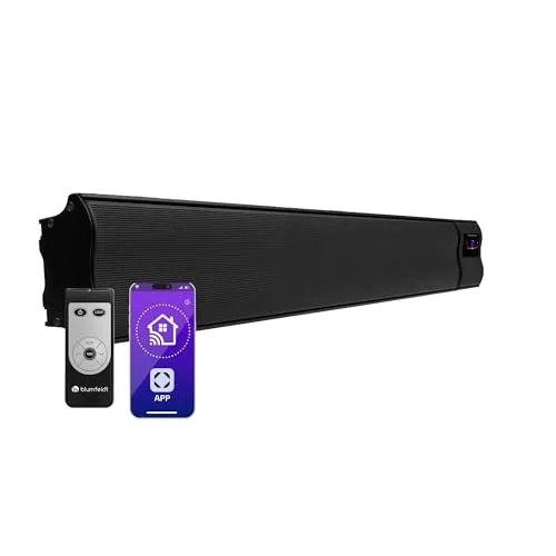 blumfeldt Heizstrahler Cosmic Beam Smart 24 - 2400 W Infrarot Heizstrahler für Terrasse - Terrassenstrahler mit smarter Steuerung via Klarstein App, ideal für gemütliche Abende im Freien. Infrarot-Technologie sorgt für sofortige Wärme.
