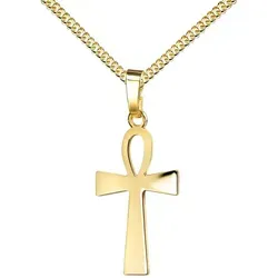 JEVELION Kreuzkette ägyptisches Kreuz 750 Goldkreuz von JEVELION