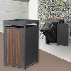 ML-Design Mülltonnenbox 1er mit Pflanzdach