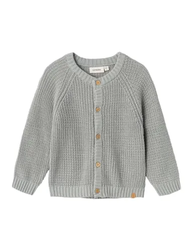 NAME IT Child Strickjacke Langarm - Strickjacke für Damen aus 100% Bio-Baumwolle, mit knopfverschlossenem Grandad-Kragen für einen stilvollen Look und hohen Tragekomfort.