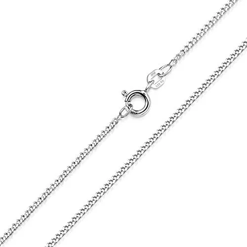 MATERIA by Matthias Wagner Damen Panzerkette 925 Silber 1,7mm - Elegante Panzerkette für Damen aus 925 Sterling Silber, flaches Design für hohen Tragekomfort, ideal zum Kombinieren mit Anhängern.