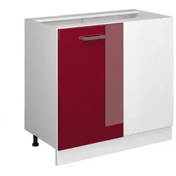Vicco R-Line Eckschrank Bordeaux Hochglanz/Weiß, 86 cm