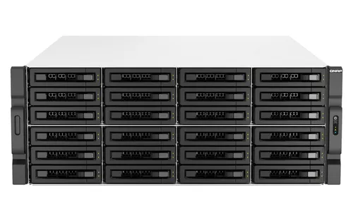QNAP TS-h3087XU-RP-E2378-64G NAS System 30-Bay - NAS-Server mit 30-Bay, ausgestattet mit einem leistungsstarken Intel Xeon E-2378 Prozessor und Hot-Swap-fähigen Festplattenschächten für maximale Flexibilität und Zuverlässigkeit.