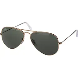 Ray-Ban RB 3025 AVIATOR Unisex-Sonnenbrille – Goldene Pilot-Brille - Sportbrillen mit goldfarbigem Metallgestell und hochwertigen Mineralgläsern für optimalen UV-Schutz und stilvolles Design.