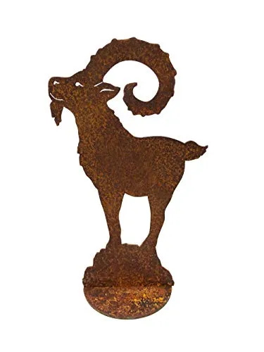 Dekofigur im Rost Design Steinbock, H: 20 cm - Rostfigur für den Garten, Gartendeko