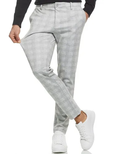 Indicode Herren Rodekro Performance Pants | Bequeme Chinohose für Männer in Grey Check, Größe 34/34 - Hochwertige Chinohose mit super Stretch für optimalen Komfort. Praktische Taschen und modernes Design machen diese Hose zur idealen Wahl für stilbewusste Männer. Perfekt für Büro und Freizeit!