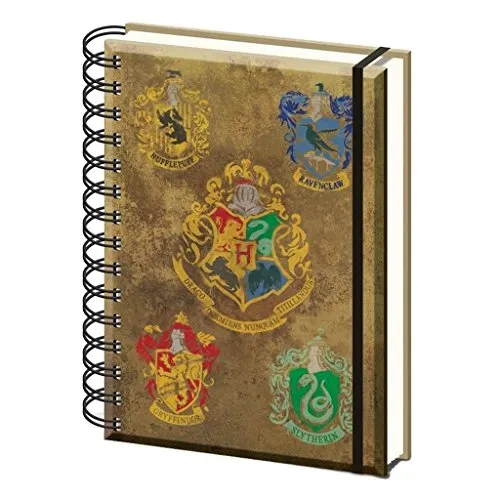 Harry Potter SR72083 Notizbuch A5 Spiralbindung mit den Wappen der Häuser von Hogwarts