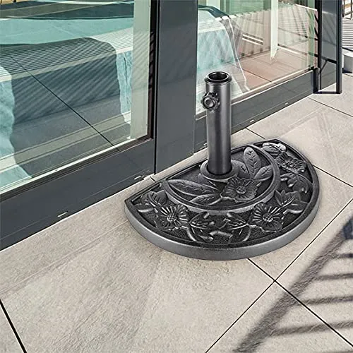 habeig Sonnenschirm Ständer - Halbrund für Wandschirme - Schirmständer für Wandschirme/Balkonschirme, pulverbeschichtet in anthrazitgrau. Mit 9 kg stabil und passend für Rohrdurchmesser von 38-48 mm. Ideal für Balkon und Terrasse!