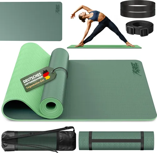 RE:SPORT Yogamatte Dunkelgrün Fitnessmatte Gymnastikmatte Pilates Sportmatte Bodenmatte