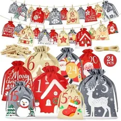 Adventskalender Befüllen 24 Säckchen Kinder Erwachsene Stoffbeutel