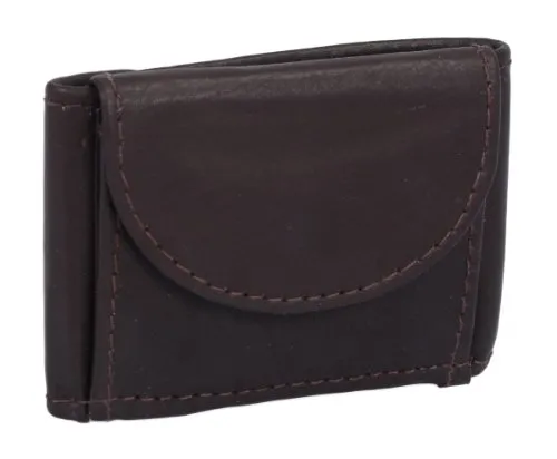 LEAS Extra kleine Minibörse Echt-Leder, braun Mini-Edition