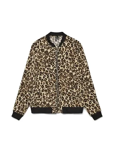 VERO MODA Damen Vmcoco L/S Bomber Ga AOP Blazer, Tigers Eye - Funktionsjacken, stylische Bomberjacke mit Allover Print für einen trendigen Look und hohen Tragekomfort.