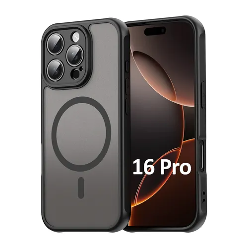 Magsafe Handyhülle für Apple iPhone 16 Pro Matt Case Schutzhülle Schwarz
