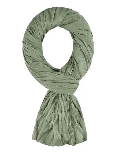 Schal für Damen und Herren, Leichte Stola - 100% Baumwolle – Größe 200 x 110 cm - Über 40 Unifarben – Premium-Schal - flexibel und komfortabel - Flaschengrün