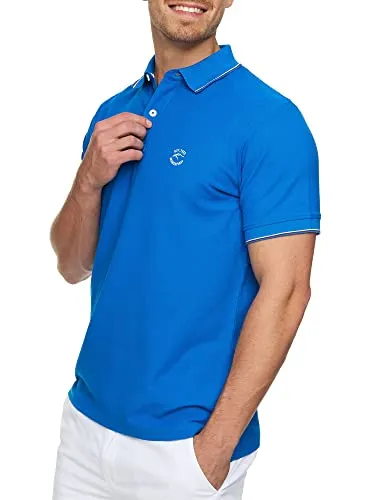 Indicode Herren Wallo Poloshirt aus Baumwolle | Stylisches Herrenpoloshirt mit Polokragen - Klassisches Poloshirt mit Kontrastakzenten und geradem Schnitt für optimale Bewegungsfreiheit. Ideal kombinierbar mit Jeans oder Shorts. Hochwertige Verarbeitung und modernes Design. Für einen lässigen Look im Alltag.