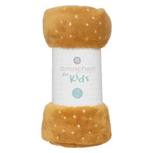 Atmosphera - Kinderplaid Berlingot - Flanell - ockergelb - 75x100 cm - Ocker