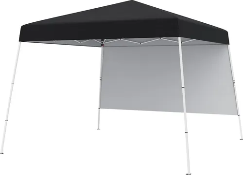 COSTWAY Faltpavillon 3x3m mit Seitenwand und Rucksack in schwarz von Costway
