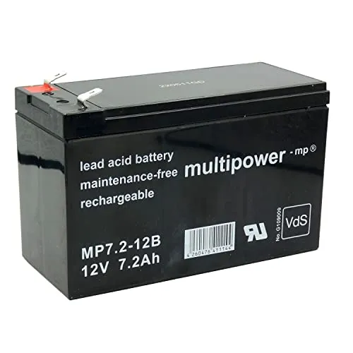 Multipower Bleiakku MP7.2-12B 12,0Volt 7.200mAh mit 6,3mm Steckanschlüssen