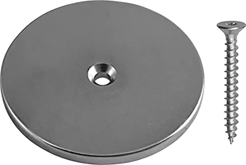 Connex Neodym-Scheibenmagnet-Ø 50 mm-Extra starker Magnet-14 kg Haftkraft-1 Stück-Für Haushalt & Werkstatt/Powermagnet/Mini-Magnet / DY7100033, silber, Ø 50 mm (1 Stück)