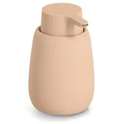 Zeller Present Handels GmbH Zeller Seifenspender, aus Keramik, Ø 8,8 x 13,7 cm, Stilvoller Pumpspender für ein sauberes Dosieren von Seife im Badezimmer, Farbe: mandel 18994