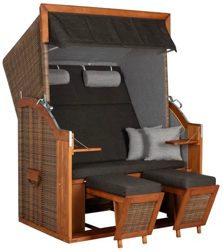 Strandkorb Tinnum Pinie PE griseum Dessin 572 von bene living