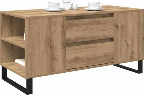 vidaXL Couchtisch Artisan-Eiche 102 x 44,5 cm – Stilvoll und funktional - Couchtisch aus Holzwerkstoff mit industriellem Flair, robust und funktional. Bietet ausreichend Stauraum und passt perfekt in moderne Wohnzimmer.