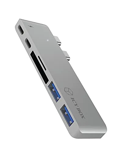 ICY BOX IB-DK4036-2C Dual USB Type-C Dockingstation - Weiteres Notebook-Zubehör mit 6 Anschlüssen, ideal für MacBook Pro: Thunderbolt 3, USB Type-C, 2x USB 3.0 und SD/microSD Kartenleser.