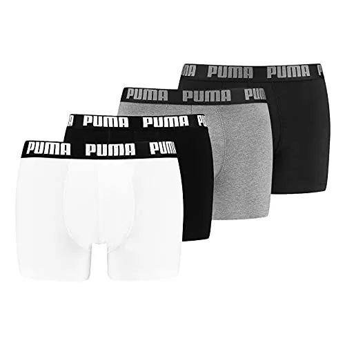 PUMA Herren Boxershorts Everyday Boxer 4er Pack - Retroshorts für Herren, 4er Pack mit atmungsaktiver Baumwollmischung und hervorragendem Tragekomfort dank doppeltem Frontbereich ohne Eingriff.