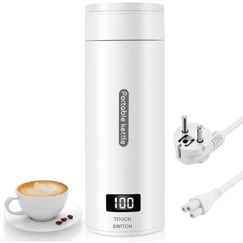 Reisen Elektrische Wassertasse – Tragbarer Wasserkocher für Unterwegs - Wasserkocher, ideal für Reisen und Studentenwohnheime mit 4-facher Temperaturregelung, automatischer Abschaltung und kompaktem Design für bequemes Trinken unterwegs.