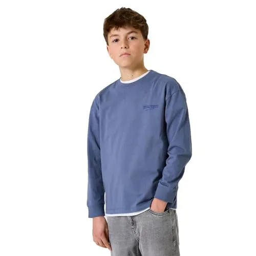 Garcia Jungen Langarmshirt mit Rückenprint, Größe:176, Farbe:Jay Blue