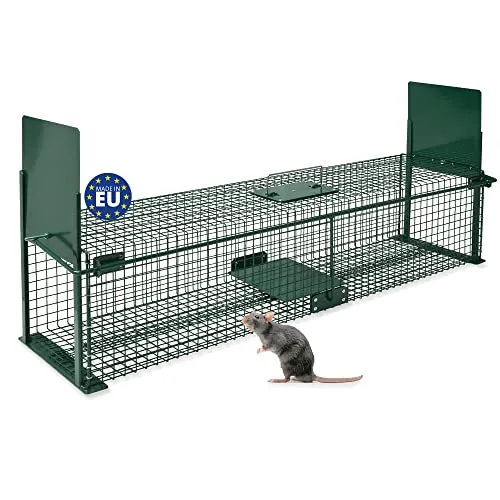 Moorland Safe 5007 - Extra große Lebendfalle 100x25x25 cm - Haustierabwehr & Wildtierabwehr - Sicherer Transport mit geschütztem Handgriff und tierfreundlichem Design, ideal für Marder, Katzen und Ratten.