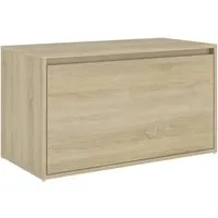 vidaXL Flurbank 80x40x45 cm Sonoma-Eiche Holzwerkstoff - Moderne Flurbank aus hochwertigem Holzwerkstoff mit Stauraum, ideal für Ordnung im Flur oder Eingangsbereich.