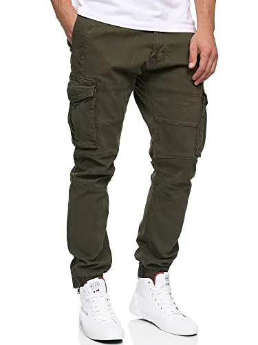 Indicode Herren Alex Cargohose – Baumwoll Cargo Chino für Männer in Forest XL - Wanderhosen aus trageangenehmer Baumwolle mit 6 praktischen Taschen für optimale Funktionalität und Stil. Ideal für Outdoor-Aktivitäten und lässige Freizeitlooks.