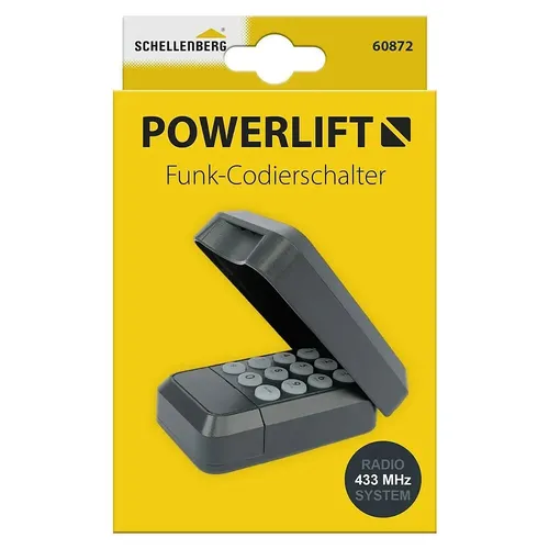 Schellenberg Funk-Codetaster Powerlift für Garagentore - Garagentorantrieb mit bis zu 20m Funkreichweite, einfache Montage ohne Verkabelung und wetterfester Schutz durch Abdeckung.