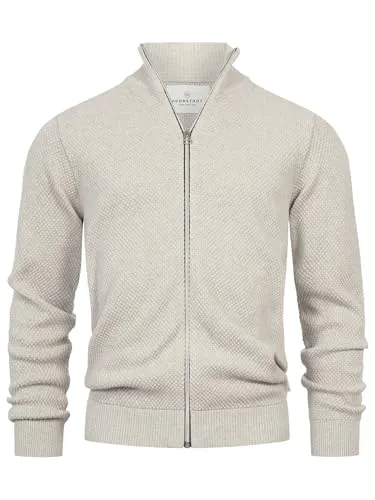 Produktbild KRONSTADT Herren KSErik Zip Strickjacke mit Stehkragen