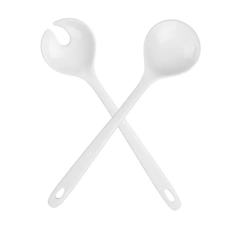Porzellan Salatbesteck 29 cm 2-teilig, Weiß 1 Set