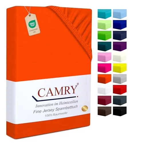 Camry Spannbettlaken 180x200cm in orange von Camry