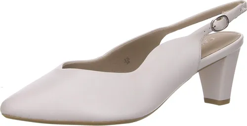Caprice Slingpumps in Weiß/Weiß-Kombi, Gr. 7 - Elegante Caprice Slingpumps aus hochwertigem Glattleder für stilbewusste Damen. Der Riemenverschluss sorgt für perfekten Halt, während der Trichterabsatz zusätzlichen Komfort bietet. Ideal für jeden Anlass.