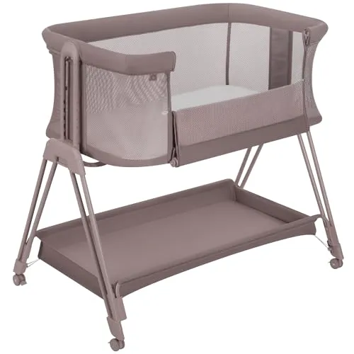 Lionelo Luna Tragbares Beistellbett mit Matratze - Praktisches Beistellbett für Co-Sleeping, höhenverstellbar und mit 4 Rädern für einfache Mobilität. Ideal für Neugeborene bis 9 kg, bietet Komfort und Sicherheit für Eltern und Kind.