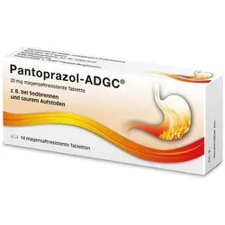 Pantoprazol ADGC 20 mg - Arzneimittel zur kurzzeitigen Behandlung von Refluxsymptomen wie Sodbrennen. Reduziert effektiv die Magensäureproduktion für schnelle Linderung.