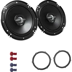 JVC CS-J620X Auto Lautsprecher 16,5 cm mit Einbauset passend für Peugeot 107 2005-2014 Türen vorne 600 W 165mm  2 Wege Koax