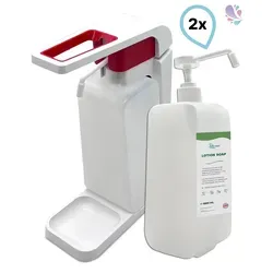 SET: Blanc Hygienic Hebelspender 1.000ml + 2x Lotion Cremeseife - Praktisches Set mit Blanc Hygienic Hebelspender und 2x 1 Liter Lotion Cremeseife. Robuster ABS Kunststoff, intuitive Bedienung und einfache Wandmontage für hygienische Anwendungen.